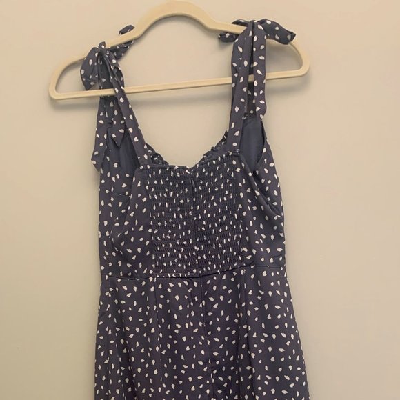 Abercrombie & Fitch Navy Polka Dot Midi Dress - Picture 2 of 5